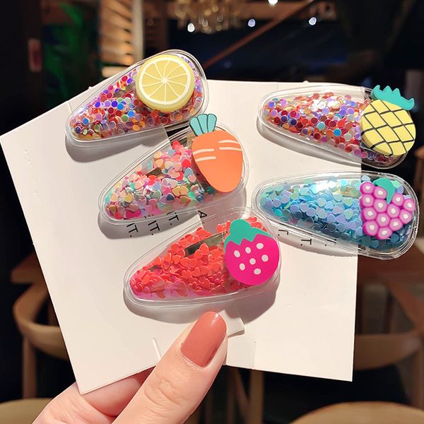 5Pcs Fruit Quicksand Hair Clips For Girls Kids New Transparent Hairpins Fashion Children PVC BB Clips Hairgrip Hair Accessories
5Pcs Fruit Quicksand Hair Clips For Girls Kids New Transparent Hairpins Fashion Children PVC BB Clips Hairgrip Hair Accessories