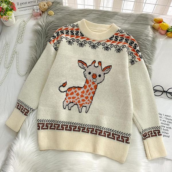 women's sweaters autumn winter christmas sweater women loose oversized pullover korean woman cute cartoons knitted kawaii, White;black
women's sweaters autumn winter christmas sweater women loose oversized pullover korean woman cute cartoons knitted kawaii, White;black
