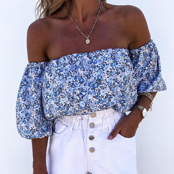 women's blouses & shirts women streetwear off shoulder blouse blusa summer hollow floral print casual slash neck backless lantern, White
women's blouses & shirts women streetwear off shoulder blouse blusa summer hollow floral print casual slash neck backless lantern, White