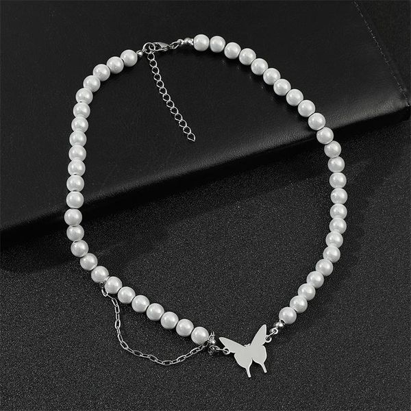 chokers unique design titanium steel luminous pearl necklace reflective butterfly beaded simple clavicle chain women party jewelry, Golden;silver
chokers unique design titanium steel luminous pearl necklace reflective butterfly beaded simple clavicle chain women party jewelry, Golden;silver