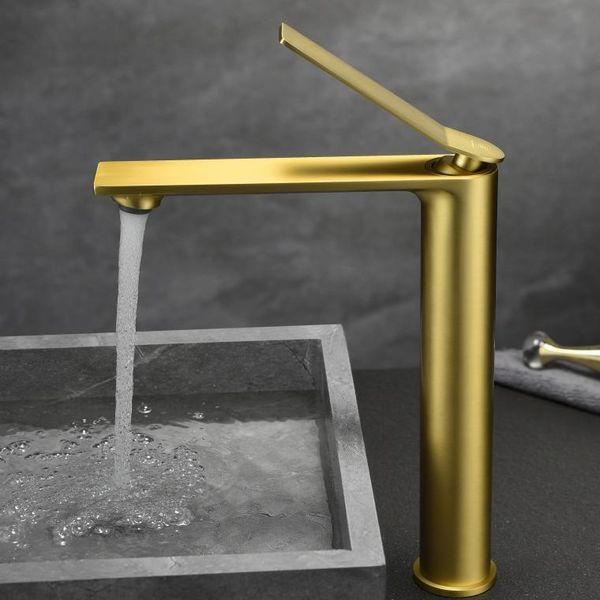 brushed gold brass bathroom sink faucet fashion design artistic basin mixer tap luxury single hole high faucets
brushed gold brass bathroom sink faucet fashion design artistic basin mixer tap luxury single hole high faucets