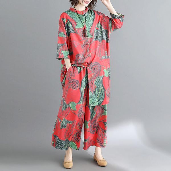 women's two piece pants plus size women suit t-shirt summer chinese style print wide leg femme casual fashion oversized 2 pieces set z, White
women's two piece pants plus size women suit t-shirt summer chinese style print wide leg femme casual fashion oversized 2 pieces set z, White