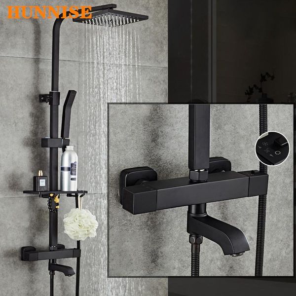 thermostatic shower set black bronze bathroom mixer tap square rainfall head matte sets
thermostatic shower set black bronze bathroom mixer tap square rainfall head matte sets