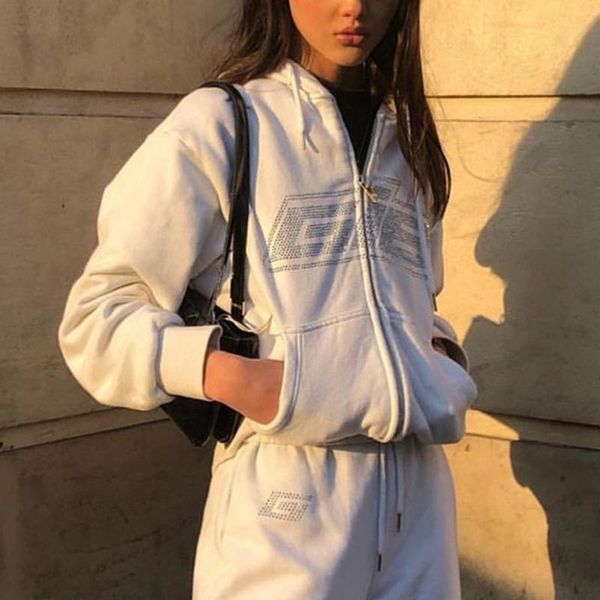 women's hoodies & sweatshirts chic hong kong style ins fashion rhinestone letter print long sleeve sweatshirt hoodis zipper pullovers, Black
women's hoodies & sweatshirts chic hong kong style ins fashion rhinestone letter print long sleeve sweatshirt hoodis zipper pullovers, Black