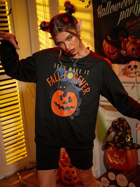 women's hoodies & sweatshirts pumpkin halloween casual crewneck long sleeve print sweatshirt women pullovers streetwear autumn loose m, Black
women's hoodies & sweatshirts pumpkin halloween casual crewneck long sleeve print sweatshirt women pullovers streetwear autumn loose m, Black
