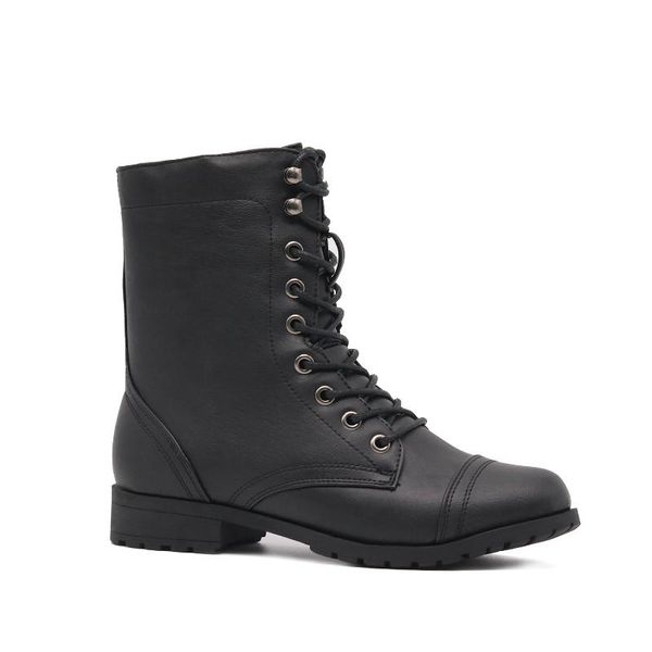 boots women's side zipper combat ankle boots, lace up motorcycle military mid calf booties, Black 
boots women's side zipper combat ankle boots, lace up motorcycle military mid calf booties, Black