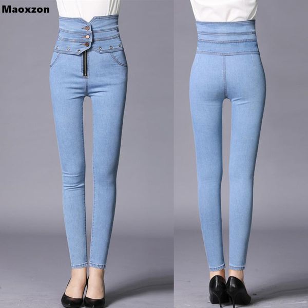women's jeans maoxzon women fashion high waist elastic slim skinny for female zipper soft comfortable breathable long denim pencil pant, Blue
women's jeans maoxzon women fashion high waist elastic slim skinny for female zipper soft comfortable breathable long denim pencil pant, Blue