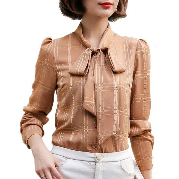 women's blouses & shirts 2021 volocean chiffon blouse women plaid shirt casual plus size bow female, White
women's blouses & shirts 2021 volocean chiffon blouse women plaid shirt casual plus size bow female, White