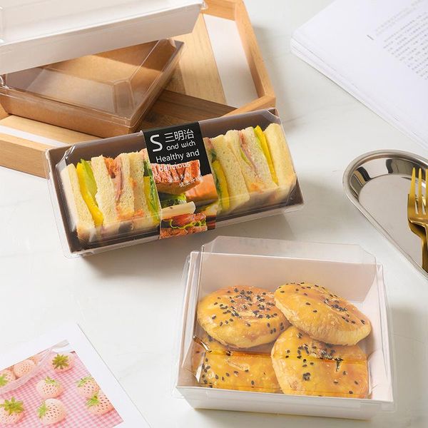 gift wrap 10pcs rectangular kraft paper box snack bakery square with plastic clear lids sandwich wrapping boxes
gift wrap 10pcs rectangular kraft paper box snack bakery square with plastic clear lids sandwich wrapping boxes