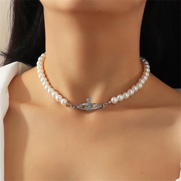 chains korean fashion white imitation pearl choker necklace for women bead statement elegant temperament planet pendant, Silver
chains korean fashion white imitation pearl choker necklace for women bead statement elegant temperament planet pendant, Silver