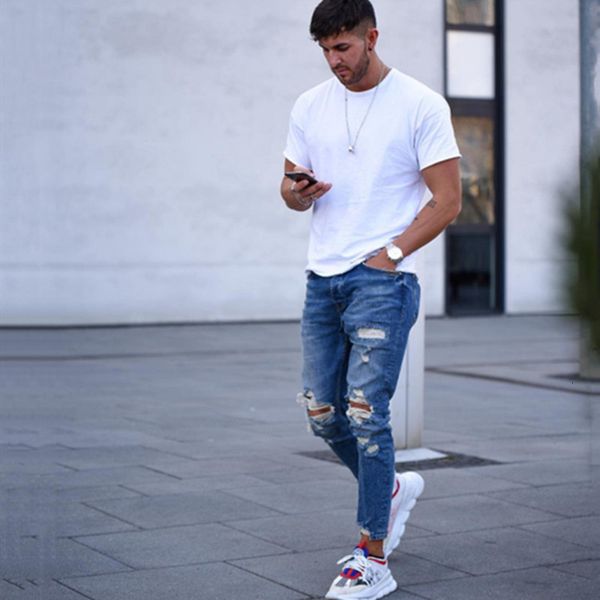 men's jeans fashions denim for elastic men at knee-hole height mall pants shoes side pockets slacks thin fitness strains fit ny jeans, Blue
men's jeans fashions denim for elastic men at knee-hole height mall pants shoes side pockets slacks thin fitness strains fit ny jeans, Blue