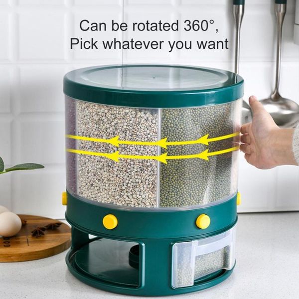 storage bottles & jars rotating rice dispenser large capacity 6-grid grain container seperated grids moisture-proof boxes for family
storage bottles & jars rotating rice dispenser large capacity 6-grid grain container seperated grids moisture-proof boxes for family