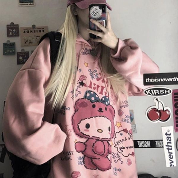women's hoodies & sweatshirts kawaii anime winter women hoodie cute cartoon long sleeve casual oversized sweatshirt harajuku fashion p, Black
women's hoodies & sweatshirts kawaii anime winter women hoodie cute cartoon long sleeve casual oversized sweatshirt harajuku fashion p, Black
