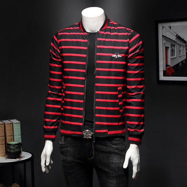 men's jackets striped bee embroidered jacket, large collar luxury printed tight 5xl party coat, Black;brown
men's jackets striped bee embroidered jacket, large collar luxury printed tight 5xl party coat, Black;brown
