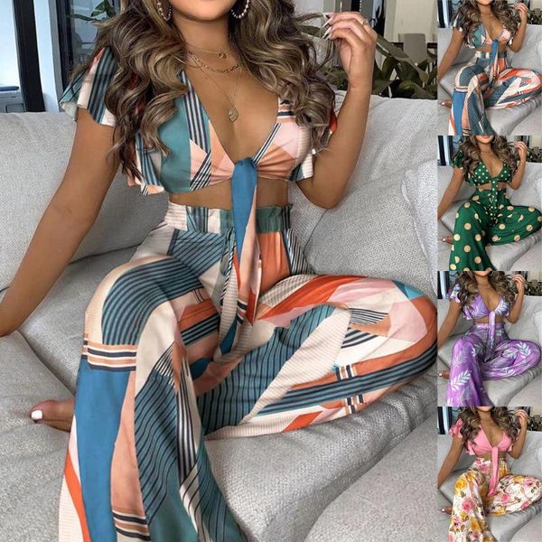 women's two piece pants women set two-piece suit boho beach fashion elegant ruffle trim knotted crop ladies high waist wide leg lon, White
women's two piece pants women set two-piece suit boho beach fashion elegant ruffle trim knotted crop ladies high waist wide leg lon, White