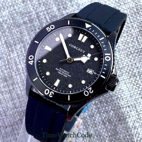 wristwatches 40mm automatic mens watch nh36a black pvd sapphire cyrstal black/blue/green dial date steel/rubber strap alloy insert, Slivery;brown
wristwatches 40mm automatic mens watch nh36a black pvd sapphire cyrstal black/blue/green dial date steel/rubber strap alloy insert, Slivery;brown