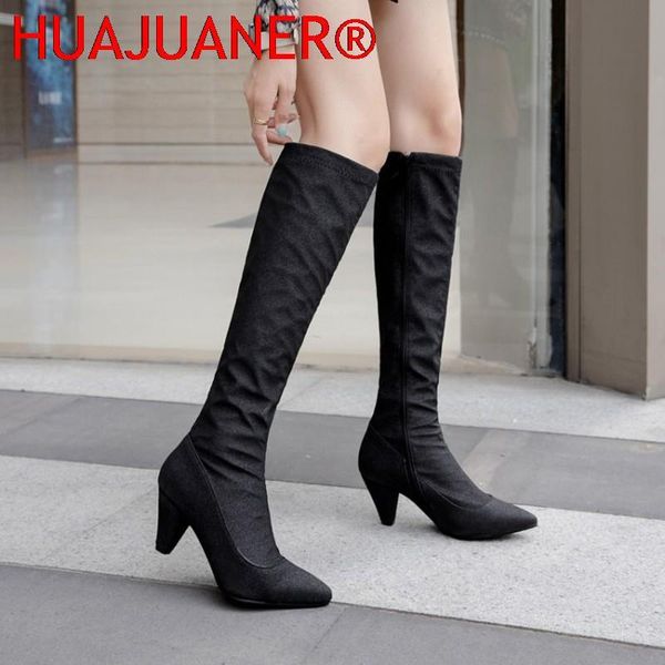 boots high heel knee-high for women pointed toe warm winter ladies black silver spike heels western long
boots high heel knee-high for women pointed toe warm winter ladies black silver spike heels western long