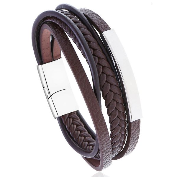 bangles bracelet selling stainless steel leather simple multi-layer cowhide woven titanium, Black
bangles bracelet selling stainless steel leather simple multi-layer cowhide woven titanium, Black