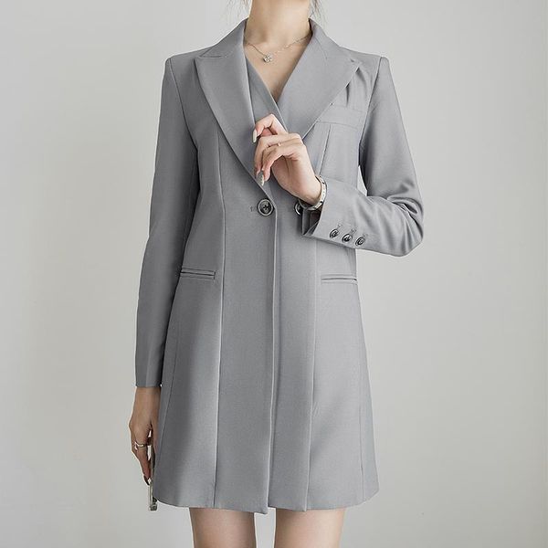 arrival fashion korean spring suit casual women ol temperament professional double breasted solid slim chiffon long blazer women's suit, White;black
arrival fashion korean spring suit casual women ol temperament professional double breasted solid slim chiffon long blazer women's suit, White;black