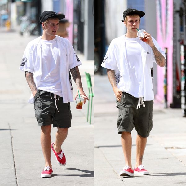 shorts justiieber same men's summer fog style overalls multi pocket casual, White;black
shorts justiieber same men's summer fog style overalls multi pocket casual, White;black
