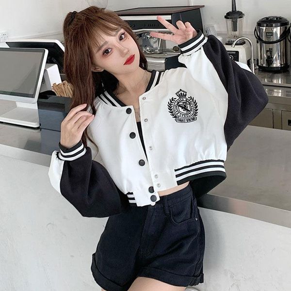 women's jackets spring/autumn korea harajuku street punk girl baseball uniform jacket academia sport style short slim cute girls all-ma, Black;brown
women's jackets spring/autumn korea harajuku street punk girl baseball uniform jacket academia sport style short slim cute girls all-ma, Black;brown