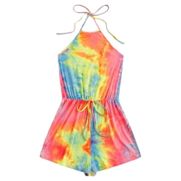 women's jumpsuits & rompers women halter sleeveless short jumpsuit neon tie-dye drawstring cami, Black;white
women's jumpsuits & rompers women halter sleeveless short jumpsuit neon tie-dye drawstring cami, Black;white