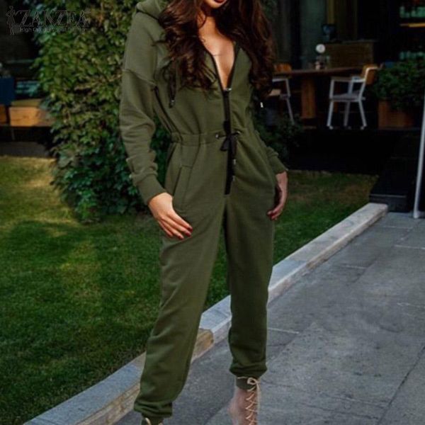 women's jumpsuits & rompers zanzea 2021 fashion solid casual pockets ladies zipper overalls jumpsuit hoodies tracksuits long pants, Black;white
women's jumpsuits & rompers zanzea 2021 fashion solid casual pockets ladies zipper overalls jumpsuit hoodies tracksuits long pants, Black;white