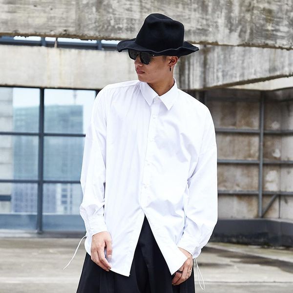 men's casual shirts spring and autumn off-shoulder shirt drawstring design black white loose large size long-sleeve, White;black
men's casual shirts spring and autumn off-shoulder shirt drawstring design black white loose large size long-sleeve, White;black