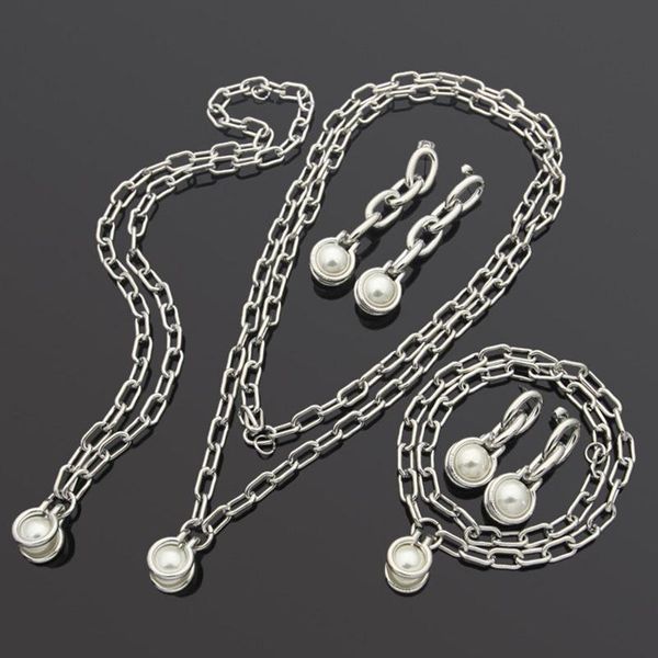 chains south korea for women necklace double stainless steel pearl pendant with logo gift temperament party, Silver
chains south korea for women necklace double stainless steel pearl pendant with logo gift temperament party, Silver