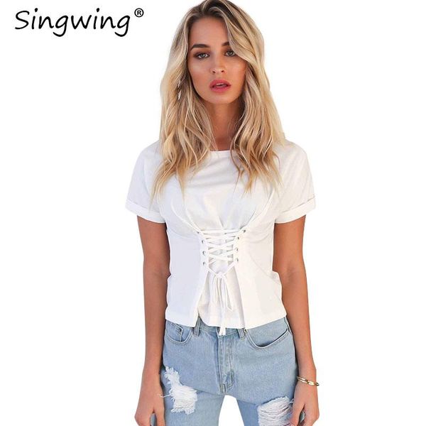 singwing solid color o-neck straps women shirts summer slim short-sleeved casual blouse spliced bandage female blouses women's &, White
singwing solid color o-neck straps women shirts summer slim short-sleeved casual blouse spliced bandage female blouses women's &, White