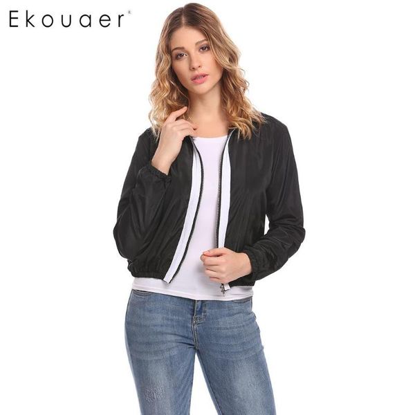 women's jackets ekouaer women casual stand neck long sleeve zipper patchwork regular lightweight spring, autumn jacket front, Black;brown
women's jackets ekouaer women casual stand neck long sleeve zipper patchwork regular lightweight spring, autumn jacket front, Black;brown