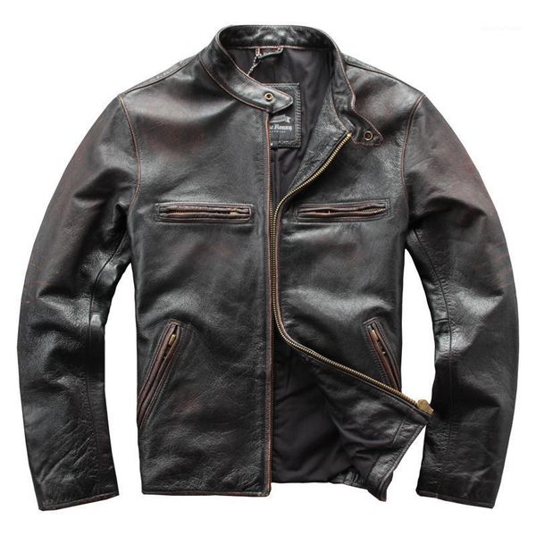 men's leather & faux wholesales man genuine jacket vintage brown 100% coat mens cowhide motor biker jackets cool, Black
men's leather & faux wholesales man genuine jacket vintage brown 100% coat mens cowhide motor biker jackets cool, Black