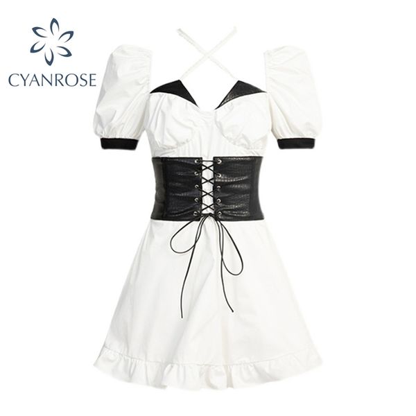 summer french patchwork mini dress women sweet puff short sleeve dresses lady streetwear fashion square collar vestidos 210430, Black;gray
summer french patchwork mini dress women sweet puff short sleeve dresses lady streetwear fashion square collar vestidos 210430, Black;gray