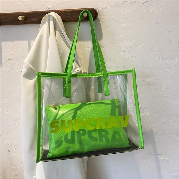 shoulder bags summer women 's big bag 2021 fashion transparent simple son mother tote
shoulder bags summer women 's big bag 2021 fashion transparent simple son mother tote