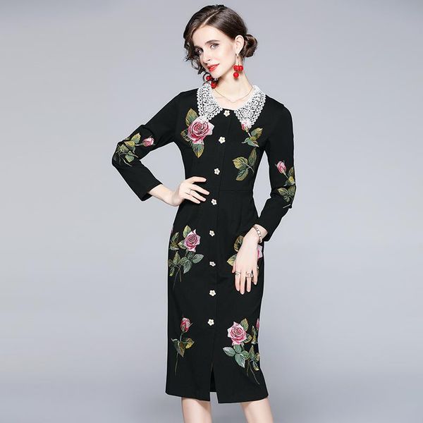 casual dresses early autumn 2021 party dress women heavy flower patchwork lace doll collar rose embroidery, Black;gray
casual dresses early autumn 2021 party dress women heavy flower patchwork lace doll collar rose embroidery, Black;gray
