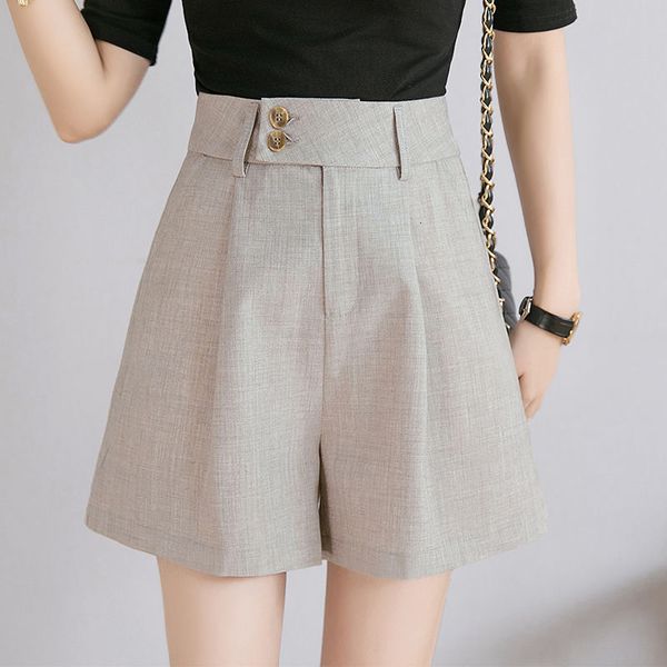 women's shorts summer versatile loose korean high waist slim casual suit wide leg pants, White;black
women's shorts summer versatile loose korean high waist slim casual suit wide leg pants, White;black