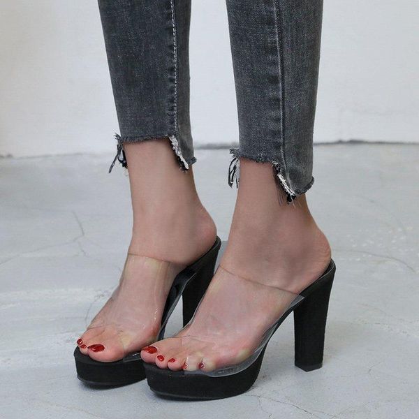 slippers large size 35-44 2021 summer wimen's soft sky high heels transparent shoes woman mature female sandals, Black
slippers large size 35-44 2021 summer wimen's soft sky high heels transparent shoes woman mature female sandals, Black