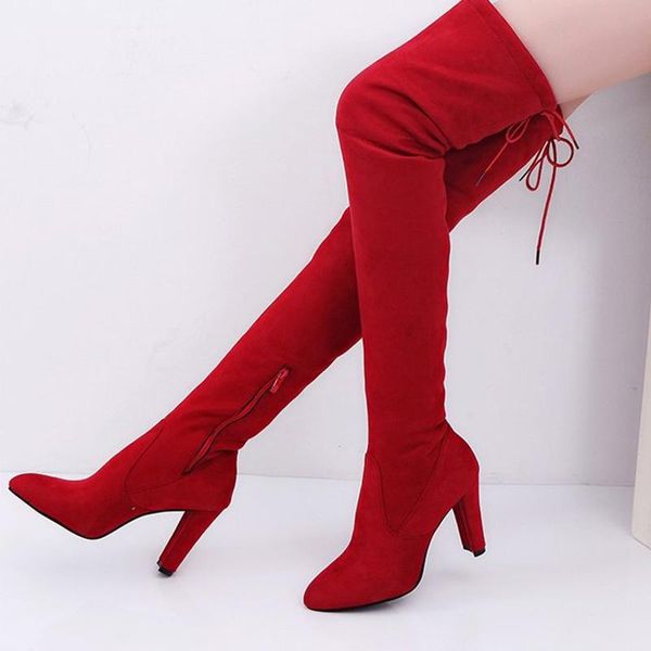 boots women 2021 autumn winter pointed square heels fashion elegant vintage knee-high ladies shoe warm suede pumps, Black
boots women 2021 autumn winter pointed square heels fashion elegant vintage knee-high ladies shoe warm suede pumps, Black