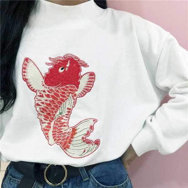 autumn hoodies women chinese style cotton cute koi embroidery hoodie loose round neck pullovers casual man women's & sweatshirts, Black
autumn hoodies women chinese style cotton cute koi embroidery hoodie loose round neck pullovers casual man women's & sweatshirts, Black