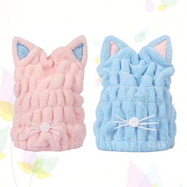 shower caps 2pcs cat ear hair drying coral fleece thickened bath (blue +) #h20
shower caps 2pcs cat ear hair drying coral fleece thickened bath (blue +) #h20