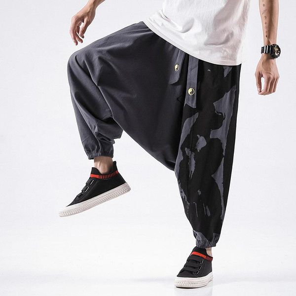 men's pants chinese style men long harem cotton linen print loose drawstring cross-pants vintage wide leg streetwear plus size 3 color, Black
men's pants chinese style men long harem cotton linen print loose drawstring cross-pants vintage wide leg streetwear plus size 3 color, Black