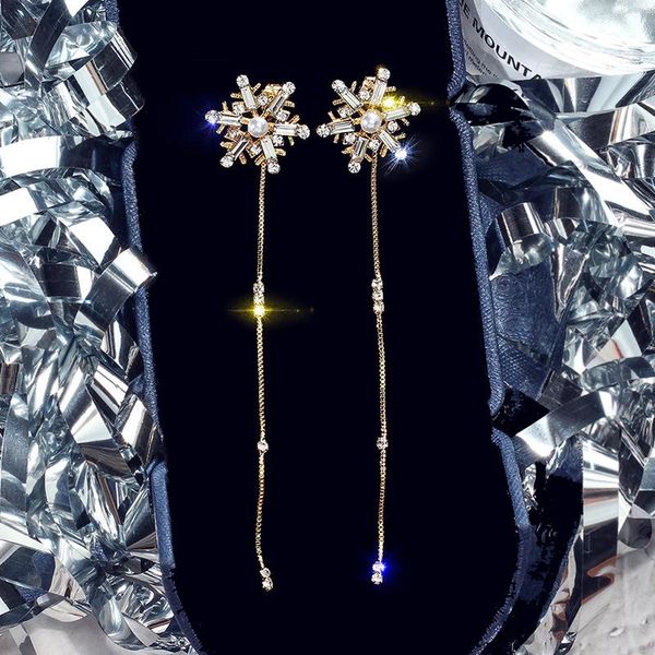 stud luxury shiny zircon crystal pearl rhinestone earring for women long tassel snowflake earrings wedding jewelry, Golden;silver
stud luxury shiny zircon crystal pearl rhinestone earring for women long tassel snowflake earrings wedding jewelry, Golden;silver
