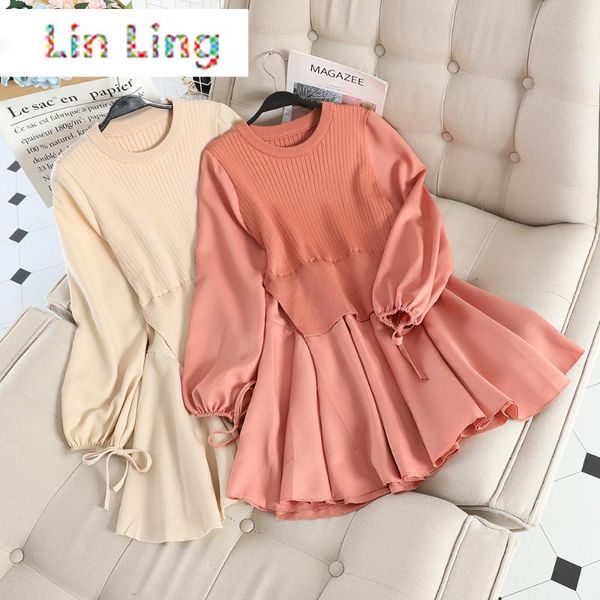 casual dresses linling fake two knitwear dress women korean patchwork ruffles knitted vestidos o-neck slim fit robe sweet pleated, Black;gray
casual dresses linling fake two knitwear dress women korean patchwork ruffles knitted vestidos o-neck slim fit robe sweet pleated, Black;gray