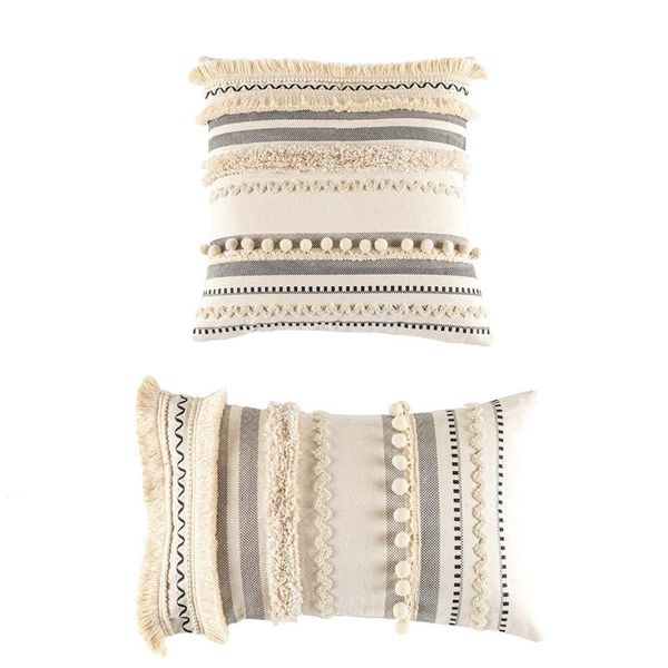 pillow case g5ab moroccan tufted embroidery lumbar bohemian tassel pom poms geometric striped decorative cushion cover
pillow case g5ab moroccan tufted embroidery lumbar bohemian tassel pom poms geometric striped decorative cushion cover