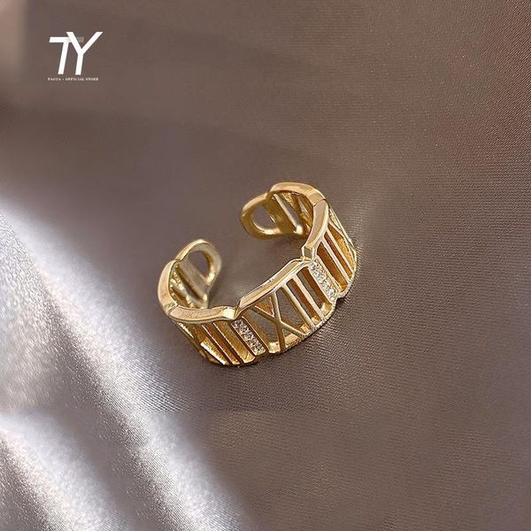 design sense roman text hollow out gold opening rings for woman korean fashion jewelry goth party girls unusual ring set cluster, Golden;silver 
design sense roman text hollow out gold opening rings for woman korean fashion jewelry goth party girls unusual ring set cluster, Golden;silver