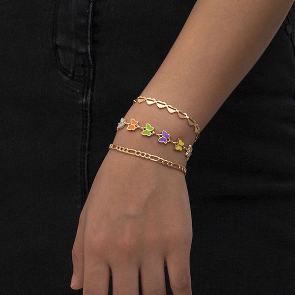 hand catenary jewelry temperament versatile butterfly suit bracelet women's fashion simple heart chain, Black
hand catenary jewelry temperament versatile butterfly suit bracelet women's fashion simple heart chain, Black