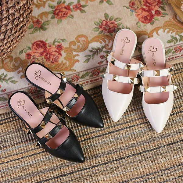 summer women slippers patent leather pointed slipper rivets slides flats shoes woman pantuflas de mujer sandalias, Black
summer women slippers patent leather pointed slipper rivets slides flats shoes woman pantuflas de mujer sandalias, Black