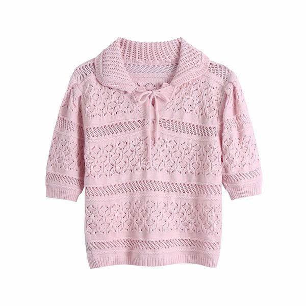 spring women knitted sweater jacquard mesh cloth short sleeves turn-down collar fashion casual clothes 210517, White;black
spring women knitted sweater jacquard mesh cloth short sleeves turn-down collar fashion casual clothes 210517, White;black