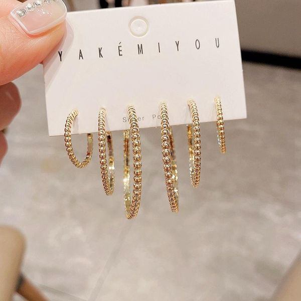hoop & huggie mixed sizes copper metal c shaped earrings set gold color plated trendy women jewelry, Golden;silver
hoop & huggie mixed sizes copper metal c shaped earrings set gold color plated trendy women jewelry, Golden;silver