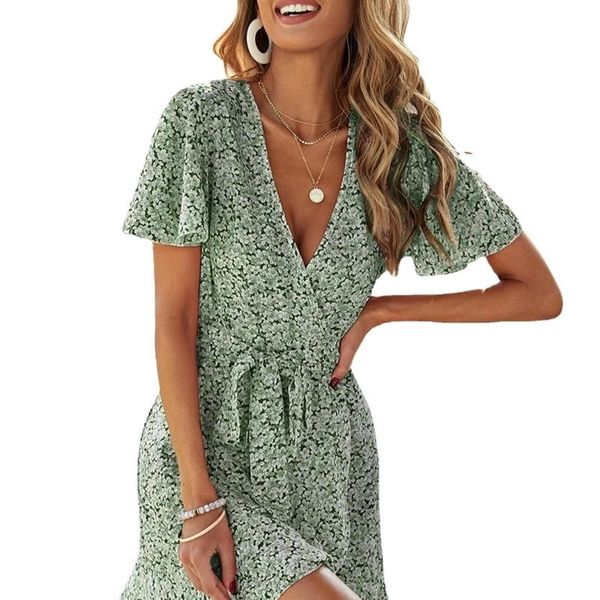 women's swimwear summer slim v-neck print short sleeve dress fashion cool breathable lace up vacation beach, White;black
women's swimwear summer slim v-neck print short sleeve dress fashion cool breathable lace up vacation beach, White;black
